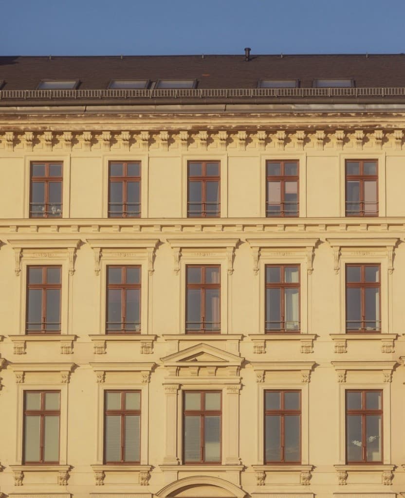 Classic European neoclassical real estate facade